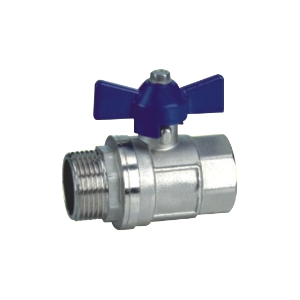 SKOV-1006 forged 1/2-2 inch plated nickel brass ball valve with butterfly handle