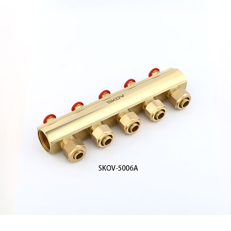  SKOV-5006A+5006B brass Floor Heating Manifolds for floor heating system usage 2-8way